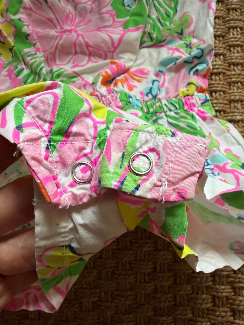 Lilly Pulitzer for Target White Floral Multicolor Girls Romper 18M